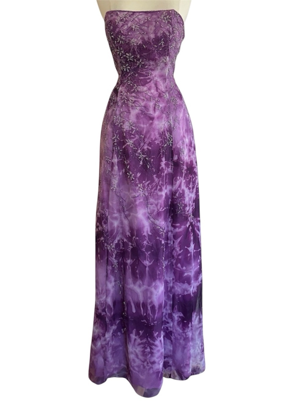 Nadine 2000s Fairy Prom Dress Purple Embellished Beaded Lace Up Back Size XS - Picture 13 of 16